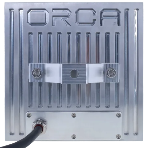 Underwater LED Light - ORCA COLOR - Backside View - with center ORCA bracket